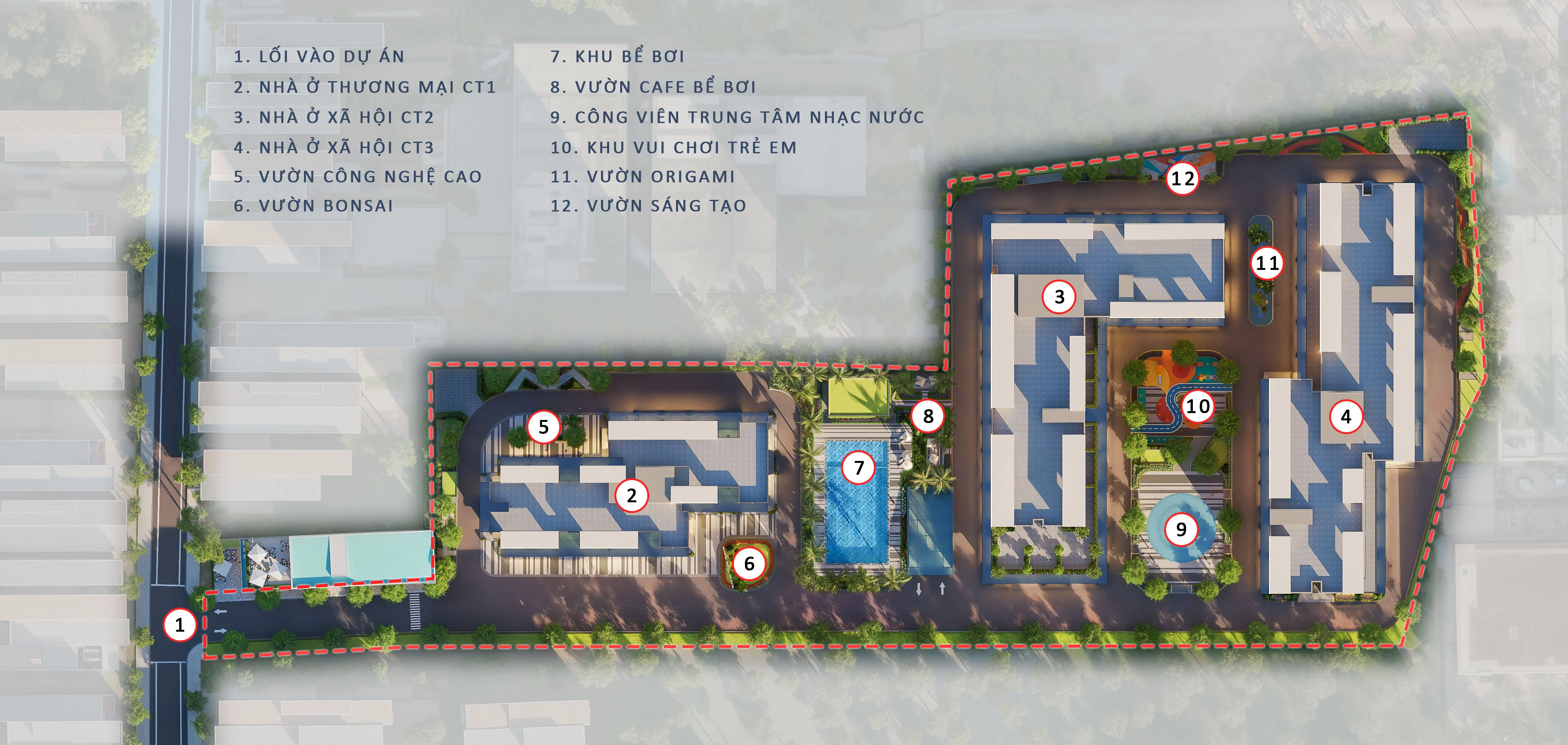 TỔNG MẶT BẰNG TIỆN ÍCH DỰ ÁN